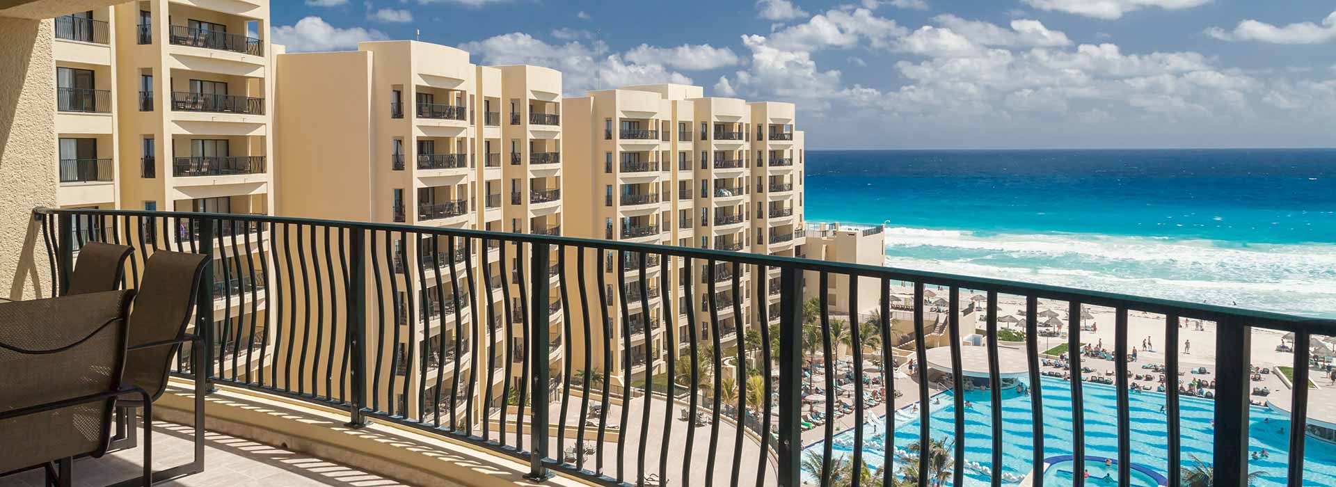 Villas con vista al mar de dos recamaras y balcón privado en el Resort Todo Incluido en Cancun